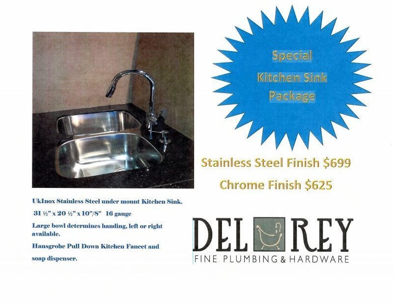 Dey Rey Fine Plumbing and Hardware, kitchen sink package